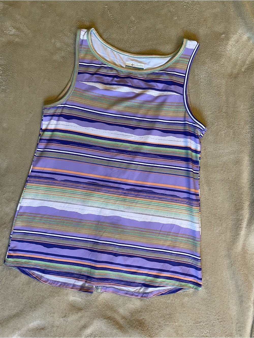 Columbia Women's Active Lavender Multi-Stripe Tank Top Size Small